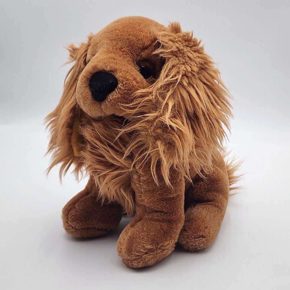 Russ Berrie & Co. Caress Soft Pets Rusty Plush Brown Tan Puppy Dog 9" Vintage